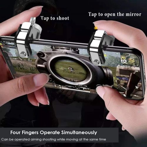  Newseego Mobile Game Controllers, Phone Triggers for Mobile Phone, Shooter Sensitive Controller Joysticks Aim & Fire Trigger Keys for Knives Out/Rules of Survival (1 Pair Mobile Tr