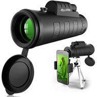 [아마존베스트]Newseego 50X60 Monocular Telescope with Phone Clip & Tripod High Performance HD Monocular Telescope Waterproof Mobile Phone Telescope for Bird Watching Camping Hiking Travel