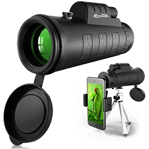  [아마존베스트]Newseego 50X60 Monocular Telescope with Phone Clip & Tripod High Performance HD Monocular Telescope Waterproof Mobile Phone Telescope for Bird Watching Camping Hiking Travel