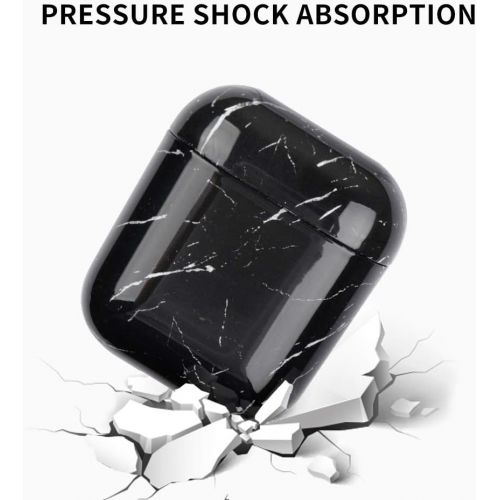  [아마존베스트]Newseego Portable Charging Case with Full Protection Waterproof Silicone Marble Pattern for Apple Airpods Accessory for Headphones and Earphones