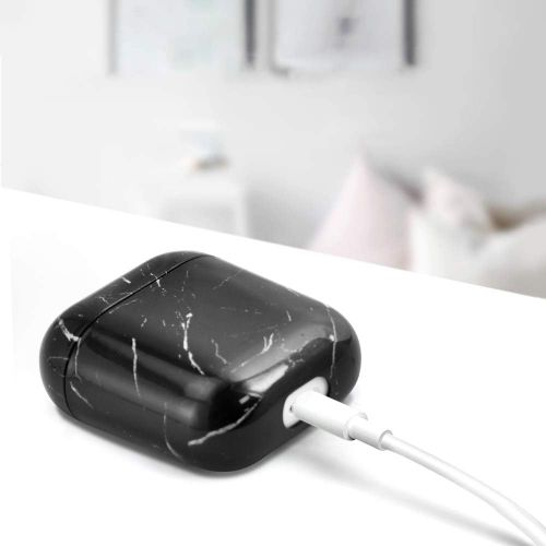  [아마존베스트]Newseego Portable Charging Case with Full Protection Waterproof Silicone Marble Pattern for Apple Airpods Accessory for Headphones and Earphones