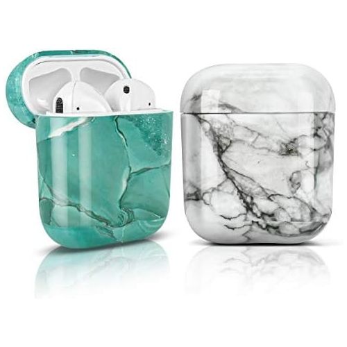  [아마존베스트]Newseego Compatible with AirPods Case, Ultra-thin Marble Case, Full Protection Case, Marble Pattern, Airpods Portable Case For Airpods Earpods Earphones Charging Bag