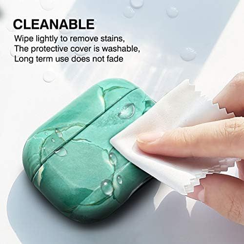  [아마존베스트]Newseego Compatible with AirPods Pro Case, Ultra Thin Marble Case, Full Protection, Shockproof Hard Cover, Portable Case for AirPods Pro Earpods Earpods Charging Bag, Green