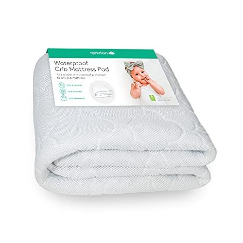  Newton Waterproof Mattress Crib Mattress Pad 100% Breathable Proven to Reduce Suffocation Risk, Ultra-Plush, Universal Fit, 100% Washable