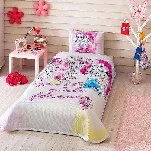  NewyHome Equestria Girls Twin 100% Cotton Bedding Bedspread/Coverlet Set 3 Pcs