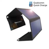 NexTrend 28w Solar Portable Charger, 3 Foldable Solar Panels USB 3.0 Solar Charger for iPhone 7 / 6s / Plus, iPad Pro/Air 2 / Mini, Galaxy S7 / S6 / Edge/Plus, Note 5/4, LG, Nexus,
