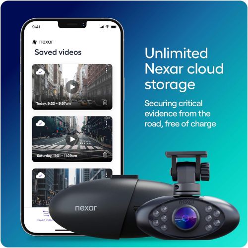  [아마존베스트]Nexar Pro GPS | Dual Dash Cam System | New 2021 Model | SD Card Included | Road & Interior Recording | Unlimited Cloud Storage | Parking Mode | WiFi