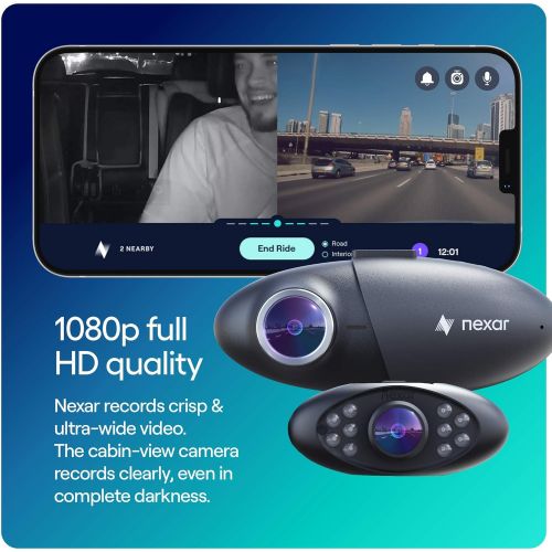  [아마존베스트]Nexar Pro GPS | Dual Dash Cam System | New 2021 Model | SD Card Included | Road & Interior Recording | Unlimited Cloud Storage | Parking Mode | WiFi