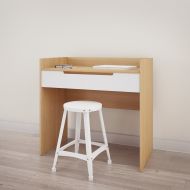 Nexera 342639 Nordik Vanity/Desk, White and Natural Maple