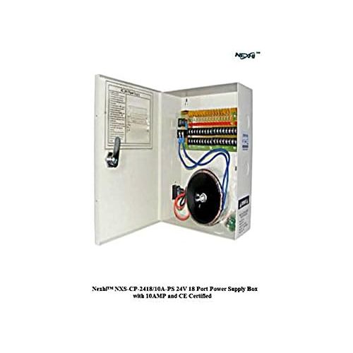  [아마존베스트]Nexhi NXS-CP-2418/10A-PS 24V 18 Port Power Supply Box with 10AMP & CE Certified for CCTV Camera, PTZ, IR Illuminators, Video Process, Access Control