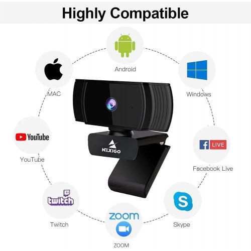  [아마존베스트]2021 AutoFocus 1080p Webcam with Stereo Microphone and Privacy Cover, NexiGo FHD USB Web Camera, for Streaming Online Class, Compatible with Zoom/Skype/Facetime/Teams, PC Mac Lapto