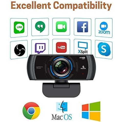  [아마존베스트]1080P 60FPS Webcam with Microphone, 2020 NexiGo N980P HD USB Computer Camera, Built-in Dual Noise Reduction Mics, 120 Degrees Wide-Angle for Zoom/Skype/FaceTime/Teams, PC Mac Lapto