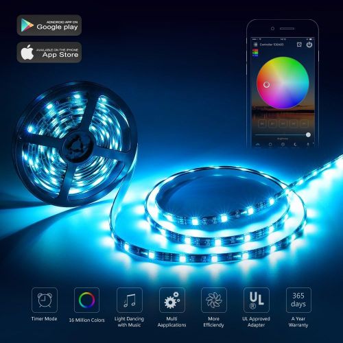  [아마존 핫딜] [아마존핫딜]Nexlux LED Strip Lights, WiFi Wireless Smart Phone Controlled 16.4ft Waterproof Light Strip LED Kit 5050 LED Lights,Working with Android and iOS System,Alexa, Google Assistant