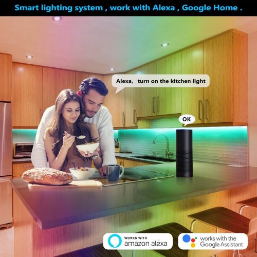  [아마존 핫딜] [아마존핫딜]Nexlux LED Strip Lights, WiFi Wireless Smart Phone Controlled 16.4ft Waterproof Light Strip LED Kit 5050 LED Lights,Working with Android and iOS System,Alexa, Google Assistant