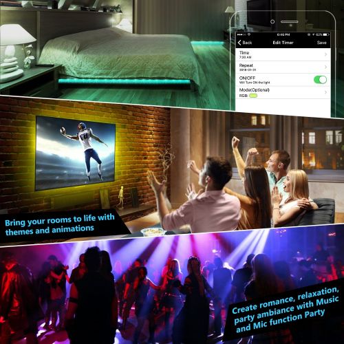  Nexlux Led Light Strip, WiFi Wireless Smart Phone Controlled 32.8ft Strip Light Kit White PCB 5050 LED Lights,Working with Android and iOS System,IFTTT