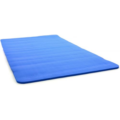 [아마존베스트]Nexos Yoga Mat Extra Thick Extra Wide XXL Gymnastics Mat Fitness Mat Pilates Mat with Carry Strap 190 x 102/60 x 1.5 cm Black Blue Natural Choice of Size and Colour