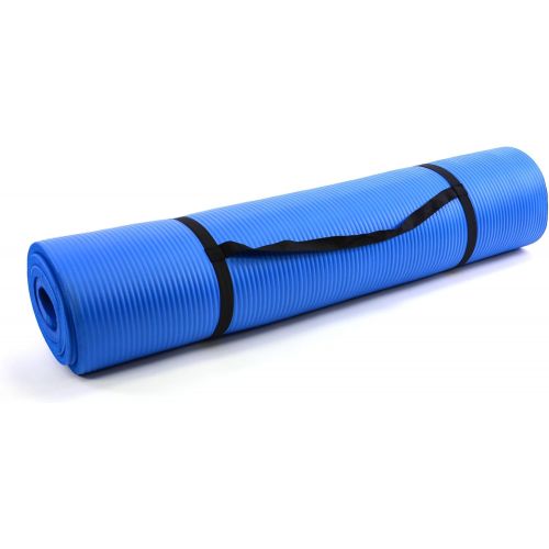  [아마존베스트]Nexos Yoga Mat Extra Thick Extra Wide XXL Gymnastics Mat Fitness Mat Pilates Mat with Carry Strap 190 x 102/60 x 1.5 cm Black Blue Natural Choice of Size and Colour