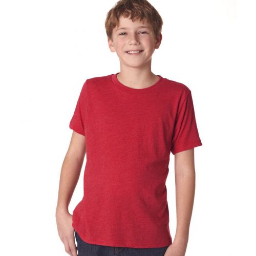  Next Level Boys Vintage Red Tri-Blend Crew