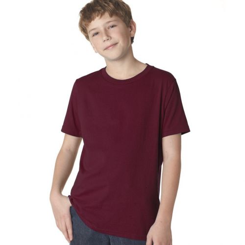  Next Level Boys Maroon Cotton Premium Short-sleeved Crew T-shirt