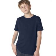 Next Level Boys Midnight Navy Cotton Premium Short-sleeve Crewneck T-Shirt