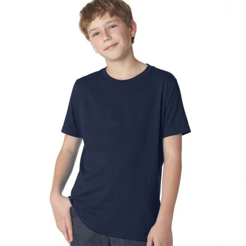  Next Level Boys Midnight Navy Cotton Premium Short-sleeve Crewneck T-Shirt