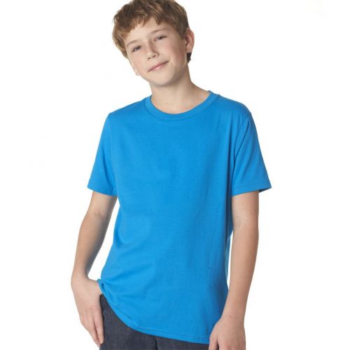  Next Level Boys Turquoise Cotton Premium Short-sleeve Crew T-shirt