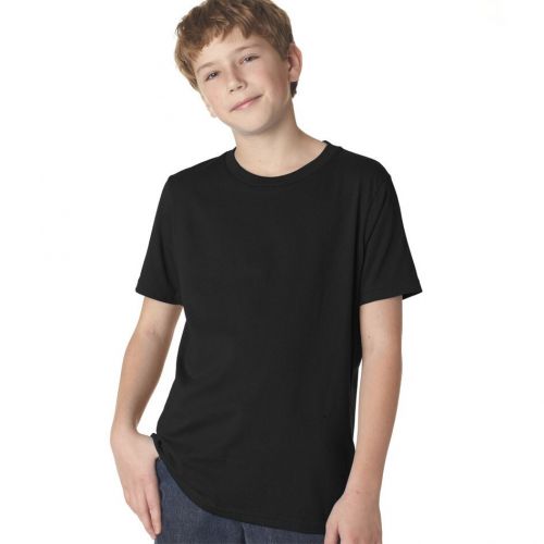  Next Level Boys Black Cotton Premium Short-sleeve Crew T-shirt