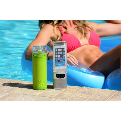  Next Bottle NBC1.2SBL NBC1.2 All-in-One Bluetooth Speaker, Powerbank, PhoneDock, Speakerphone, LCD, Freezable Gel Water Bottle, 10oz, 10 oz Size, Blue