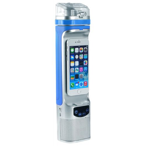  Next Bottle NBC1.2SBL NBC1.2 All-in-One Bluetooth Speaker, Powerbank, PhoneDock, Speakerphone, LCD, Freezable Gel Water Bottle, 10oz, 10 oz Size, Blue