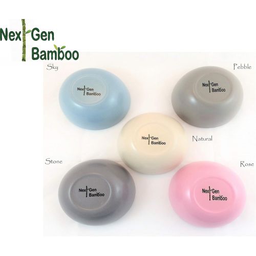  Next Gen Bamboo 3 Piece Kids Divided Plate Elephant Set, Eco Friendly Bamboo Kids Plate, Snack Bowl & Cup :: Non Toxic, Safe for all :: Mix & Match :: Biodegradable :: Great Gifts