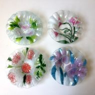 /NextStageVintage Sydenstricker fused glass berry bowls - set of 4 vintage handmade