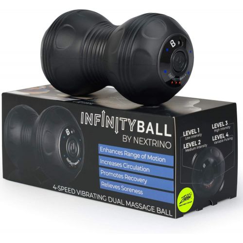  NextRoller InfinityBall 4-Speed Vibrating Massage Ball - Lacrosse Balls Meet a Vibration Foam Roller! - High Intensity for Recovery, Mobility, Pliability Training & Deep Tissue Sports Therapy