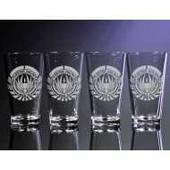 /NexusGlass Battlestar Galactica, Sci Fi, Pint Glasses, Glassware, Beer Pint, Drinking Glasses, So say we all, Personalized