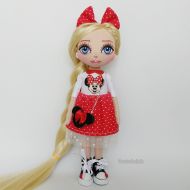 NezabudkaDolls Minnie Mouse Customized Cloth Doll Rag doll Birthday Gift for daughter Christmas girls gift Art Doll Ooak doll Fabric Doll Soft Toy Stuffed