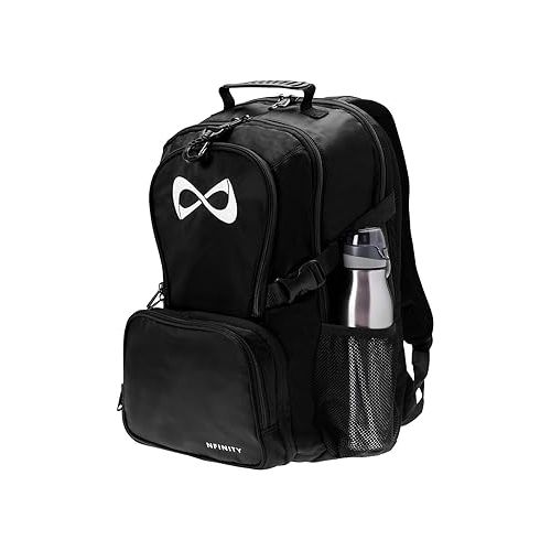  Nfinity Classic Cheer Backpack For Cheerleading With Detachable Purse and Laptop Sleeve - Black