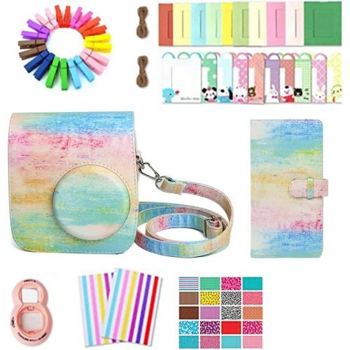  Ngaantyun 8 in 1 Accessories Bundles for Fujifilm Instax Mini 7S/7C Camera (Oil Painting Case/Close-up Lens/Album/Wall Hang Frames/Film Stickers/Corner Sticker)