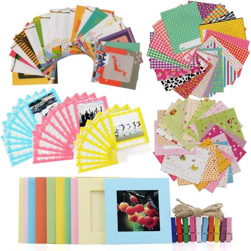  Ngaantyun 8 in 1 Bundle Kit Accessories for Fujifilm Instax Square SQ6/SQ10 Camera Share SP-3 Printer Films- Pack of Sticker Boarder, Lace Bags, Wall Hanging Frame, Wooden Clips