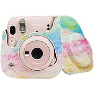 Ngaantyun Leather Camera Case Compatible with Fujifilm Instax Mini 11 Instant Camera with Adjustable Strap (Oil Painting)