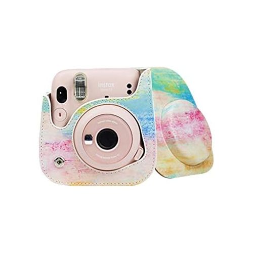  Ngaantyun Leather Camera Case Compatible with Fujifilm Instax Mini 11 Instant Camera with Adjustable Strap (Oil Painting)