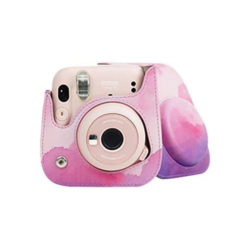  Ngaantyun Leather Camera Case Compatible with Fujifilm Instax Mini 11 Instant Camera with Adjustable Strap (Dream Cloud)