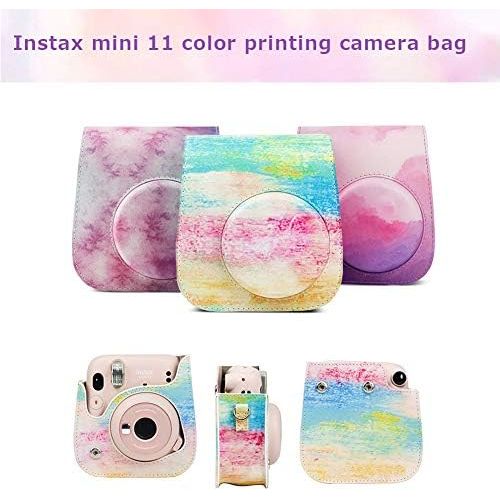  Ngaantyun Leather Camera Case Compatible with Fujifilm Instax Mini 11 Instant Camera with Adjustable Strap (Dream Cloud)