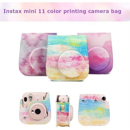  Ngaantyun Leather Camera Case Compatible with Fujifilm Instax Mini 11 Instant Camera with Adjustable Strap (Dream Cloud)