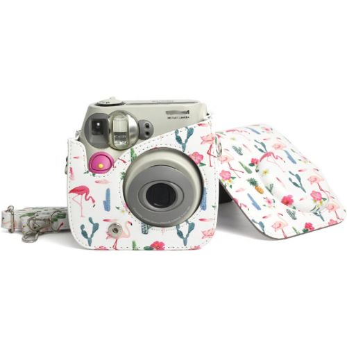  Ngaantyun Flamingo Shoulder Carrying Protective Case for Fujifilm Instax Mini 7S 7C Instant Camera, with Adjustable Strap - Cactus