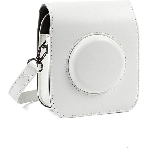  Ngaantyun Vintage Camera Case Protective Leather Bag with Shoulder Strap Compatible with Fujifilm Instax Square SQ20 Instant Film Camera - White