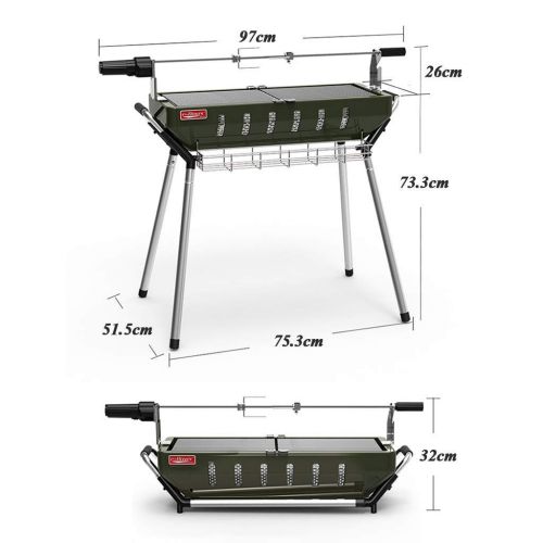  Nhlzj BBQ supplies / barbecue Easy Barbecues Set Barbecue Detachable Barbecue Portable Collapsible Carbon Oven Stainless Steel Grill Electric Rotary Fork Travel Outdoor Picnic Barbecue T