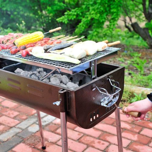  Nhlzj BBQ Supplies/Barbecue Easy Barbecues Set Grill Detachable Barbecue Portable Carbon Oven Stainless Steel Grill Adjustable Height Travel Outdoor Picnic Barbecue Tool Outdoor Ba