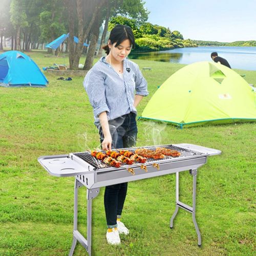  Nhlzj BBQ supplies / barbecue Easy Barbecues Tool Set Stainless Steel Grill Outdoor Stove Charcoal Grill Patio Grill for More Than 5 People Folding Picnic Oven Full Accessories Outdoor b