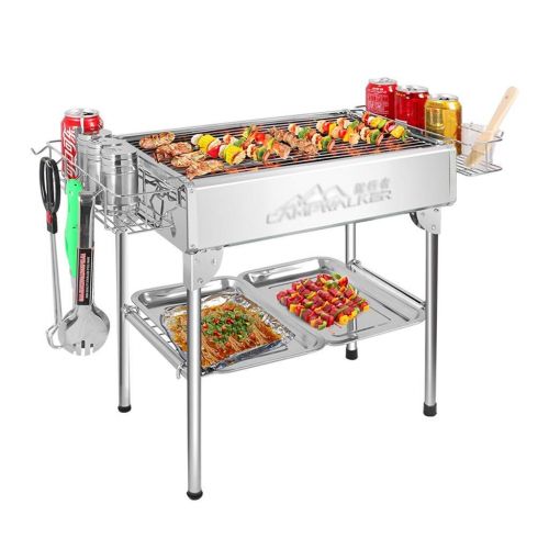  Nhlzj BBQ Supplies/Barbecue Easy Barbecues Tool Set Grill Stainless Steel Grill Charcoal Tools Picnic Folding Oven Patio BBQ BBQ, Full Accessories Outdoor Barbecue Supplies