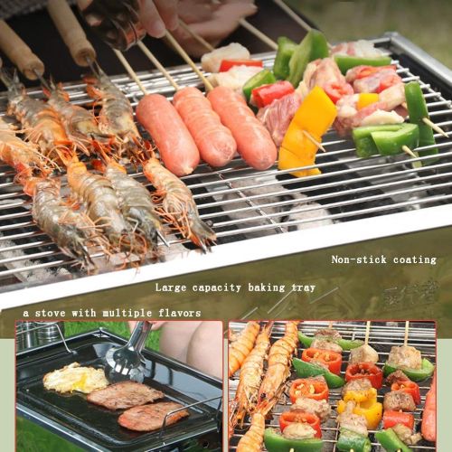  Nhlzj BBQ Supplies/Barbecue Easy Barbecues Tool Set Grill Stainless Steel Grill Charcoal Tools Picnic Folding Oven Patio BBQ BBQ, Full Accessories Outdoor Barbecue Supplies