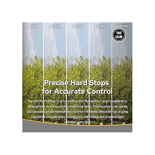  NiSi 62mm Swift True Color ND-Vario - Variable Neutral Density Filter 1-5 Stops (ND2-ND32) - Rotating Adjustable ND, Compatible with NiSi Swift System Filters - Optical Glass, Waterproof Nano Coating